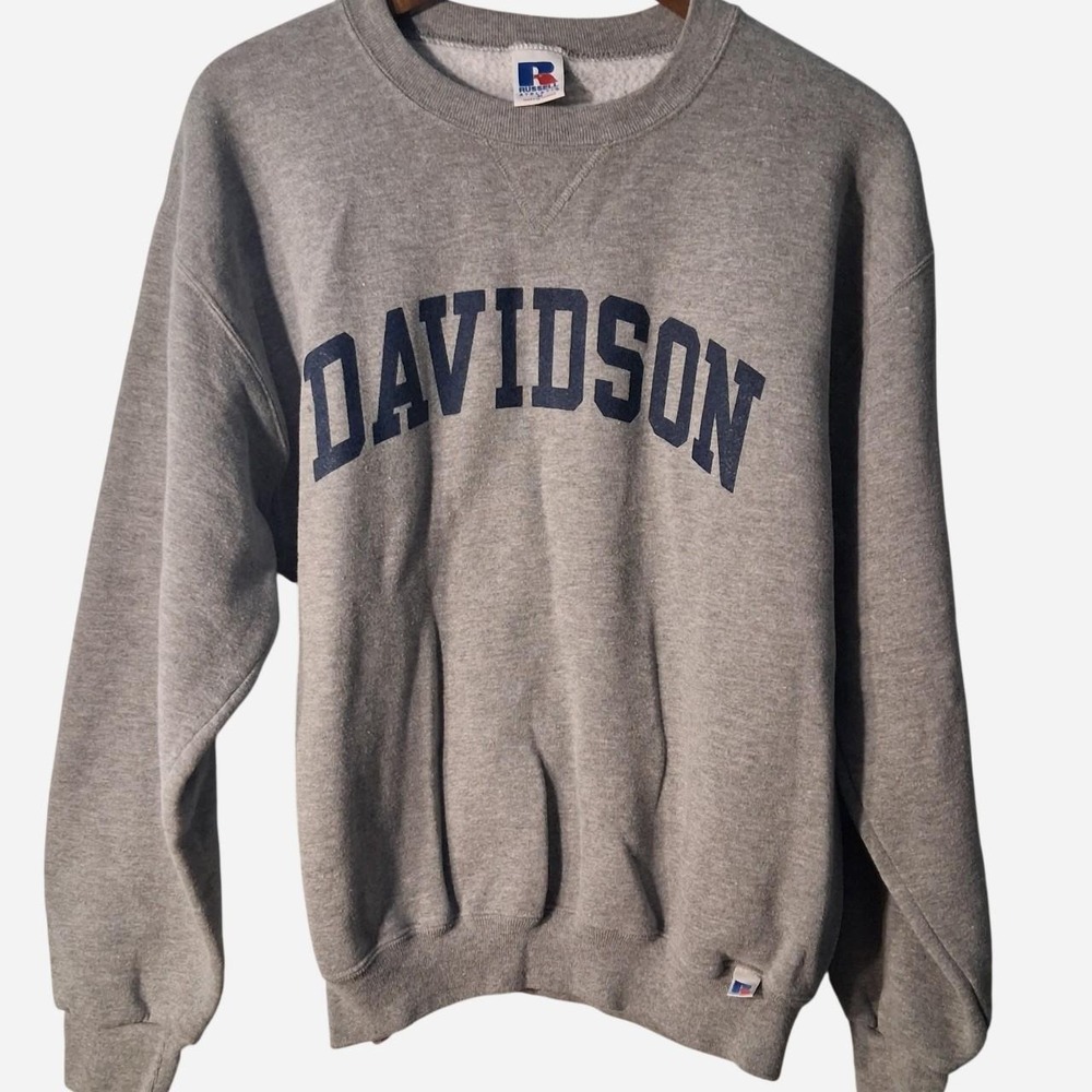 Russell Athletic Davidson College gray crewneck sweatshirt